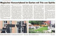 Artikel zum Gartenkonzert in Warendorf